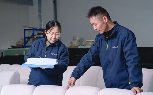 Quality control inspection of wedding furniture